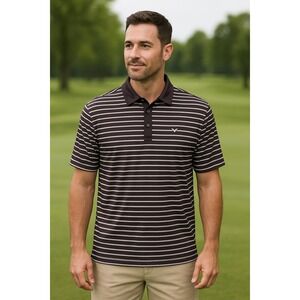 Callaway Mens XL Golf Polo‎ Shirt Striped Short Sleeve Performance Athletic